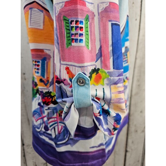 Ellen Negley LP Tropical Rhinestone Zip Up Jacket Sweatshirt Tunic Art EUC - Picture 5 of 10